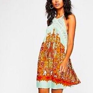 FREE PEOPLE Size Small Shea Crochet Halter Mini Swing Dress
